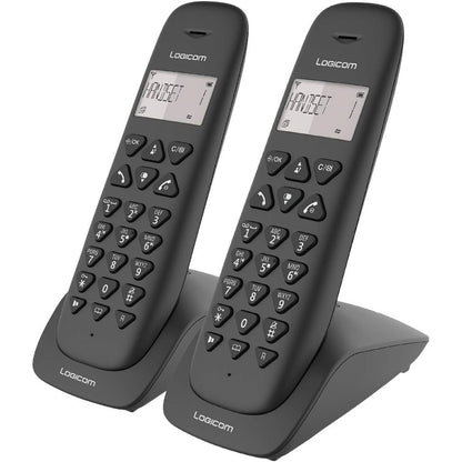268268 - LOGICOM Telefon VEGA 255T Duo, me sekretari telefonike, i zi, 2 receptorë