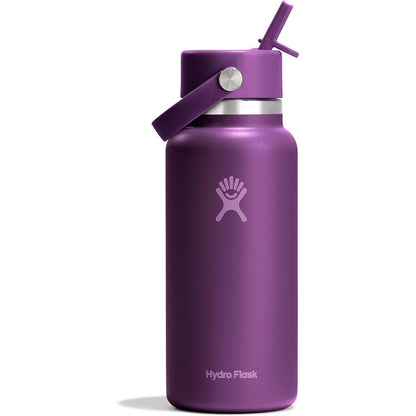 213563 - HYDRO FLASK Kapak i Gjerë me Kashtë Fleksibël Shishe 946 ml (32 oz) – Çelik Inoks, Kashtë e Papërshkueshme nga Rrjedhja
