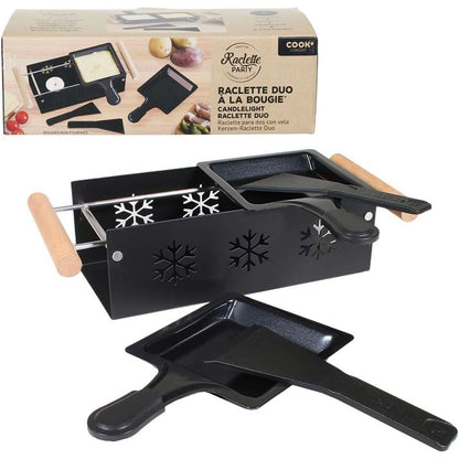 162914 - COOK CONCEPT Raclette Duo Kuzhinë Elektrike me Pllakë Pjate për Barbecue, Madhësi Singulare, Ngjyra e Zezë