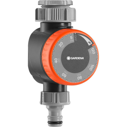 322353 - GARDENA Kohëmatës për Ujitje, automatik për rubinetat 26.5 mm (G 3/4) ose 33.3 mm (G1), kohëzgjatje 5-120 min, sistem lidhjeje e shpejtë (1169-20)