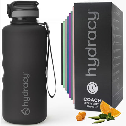 214764 - HYDRACY Shishe uji 2L pa BPA me shënues kohor, kashtë dhe kyçje të sigurt - Mbështjellëse neopreni, e papërshkueshme nga rrjedhjet, e ripërdorshme, e lehtë
