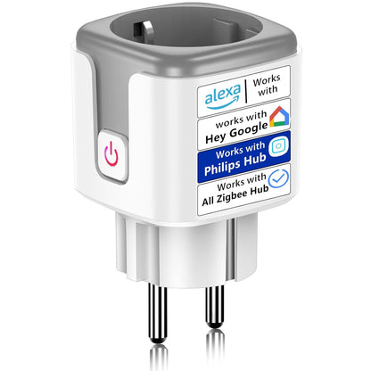 163847 - SURFOU Prizë Inteligjente ZigBee 16A, Pajtueshme me Philips Hue, Alexa dhe Google Home, Prizë Wifi me Monitorim të Energjisë, Kontroll me telekomandë/zë, Qendër e Kërkuar (1 Copë)