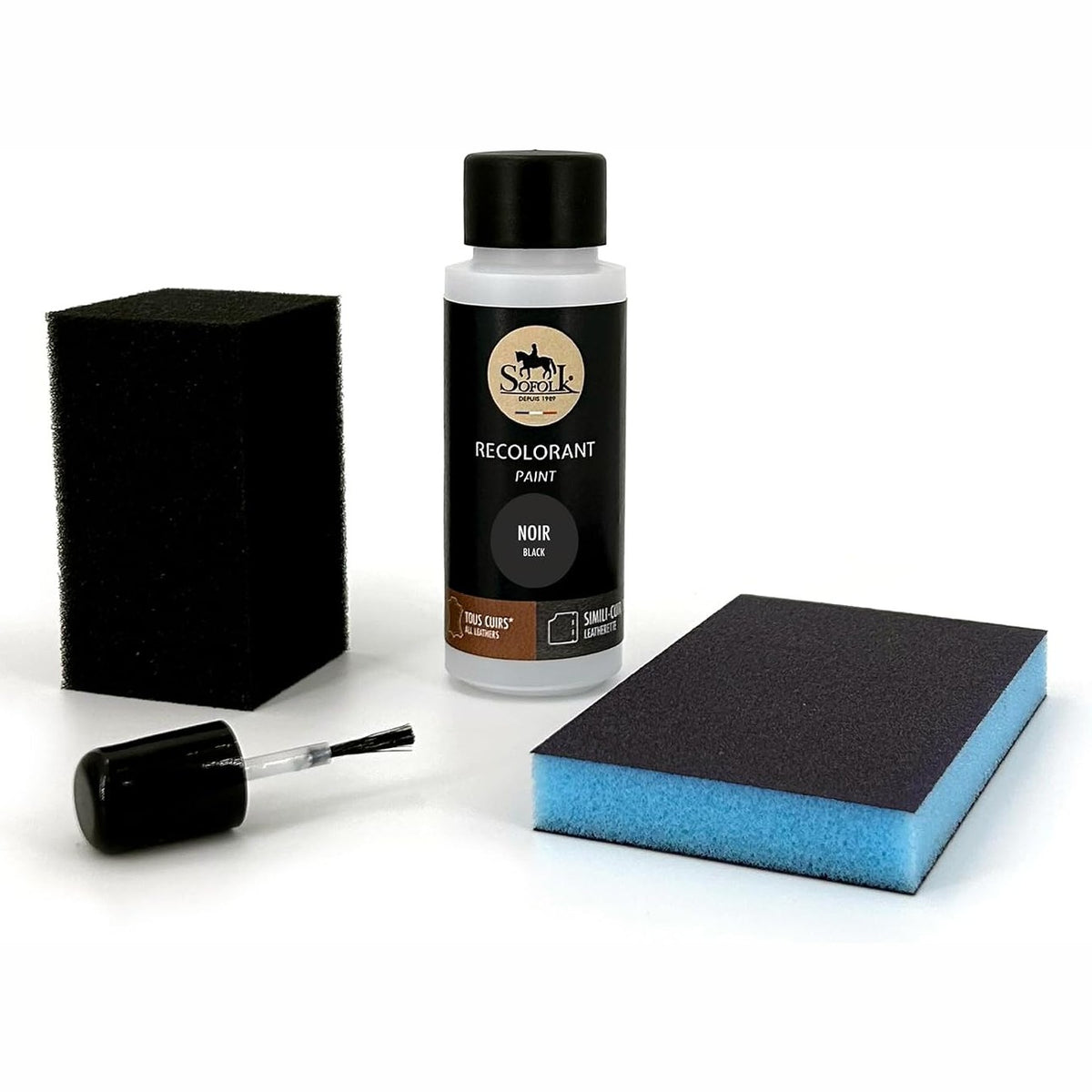 310427 - SOFOLK Kit për Rregullim Lëkure - Ngjyrues për lëkurë të dëmtuar, 60ml - E zezë