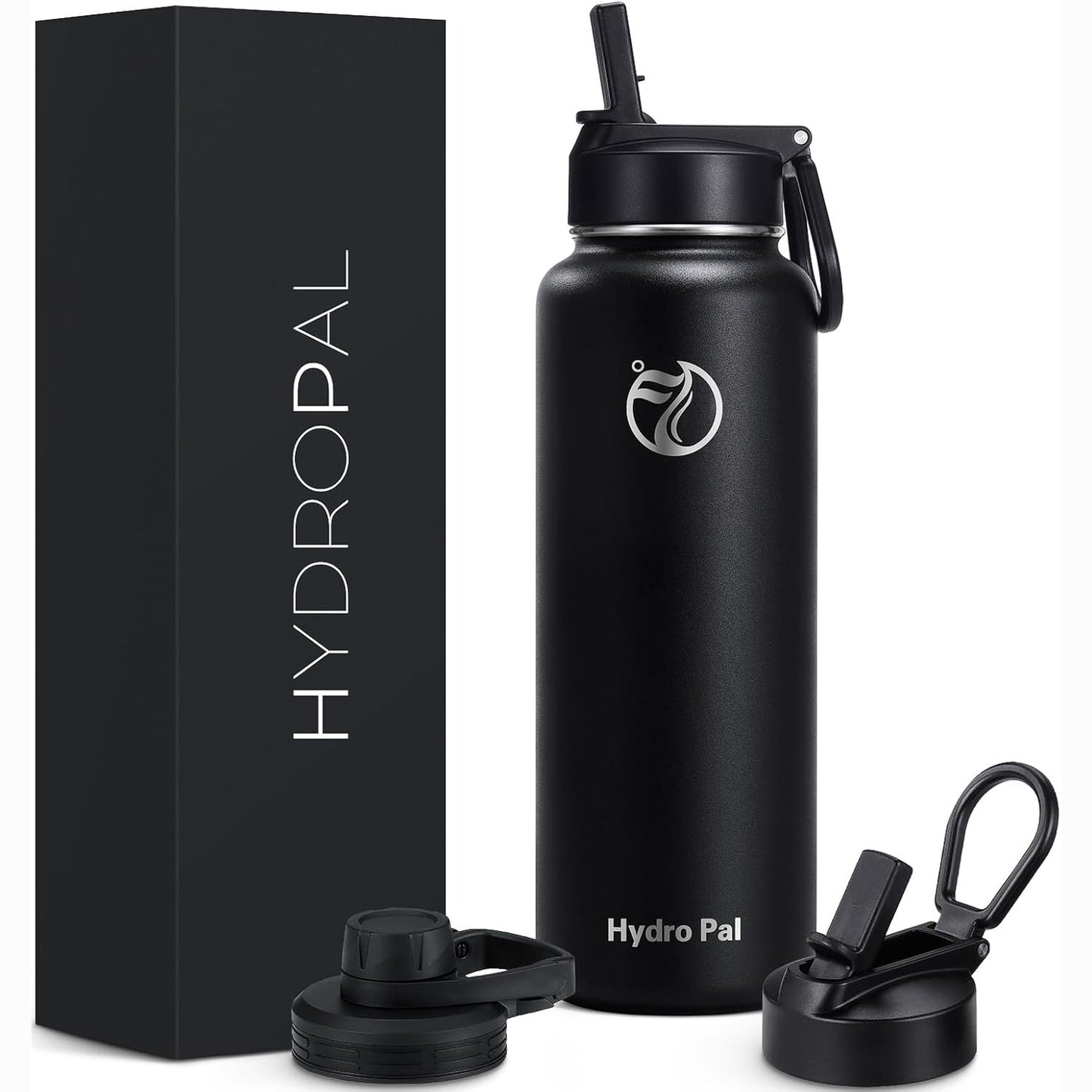 216450 - HYDROPAL Shishe për Pije prej Çeliku Inoks - 750ml/1L/1.2L/1.9L, Pa BPA, e Izoluar me Pipëz dhe 2 Kapakë