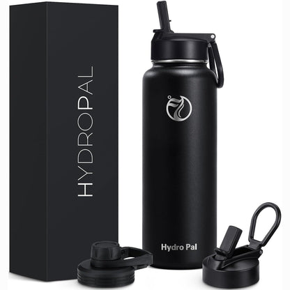 216450 - HYDROPAL Shishe për Pije prej Çeliku Inoks - 750ml/1L/1.2L/1.9L, Pa BPA, e Izoluar me Pipëz dhe 2 Kapakë