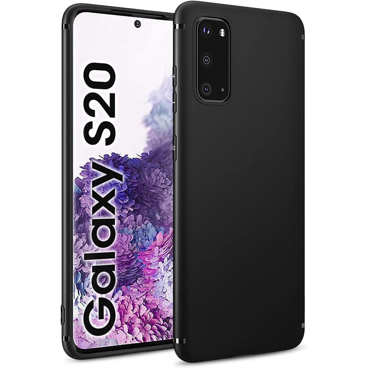 269529 - BENNALD Mbrojtëse për Samsung Galaxy S20, ultra e hollë, TPU e butë, rezistente ndaj goditjeve dhe gërvishtjeve, e zezë mat