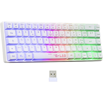 273406 - G-LAB Tastierë Hydrogen WL - Pa Tel, 60% Gjysmë-Mekanike, AZERTY, RGB Shumëngjyrëshe, Format Kompakt TKL - PC/PS4/PS5 - E Re (E Bardhë)