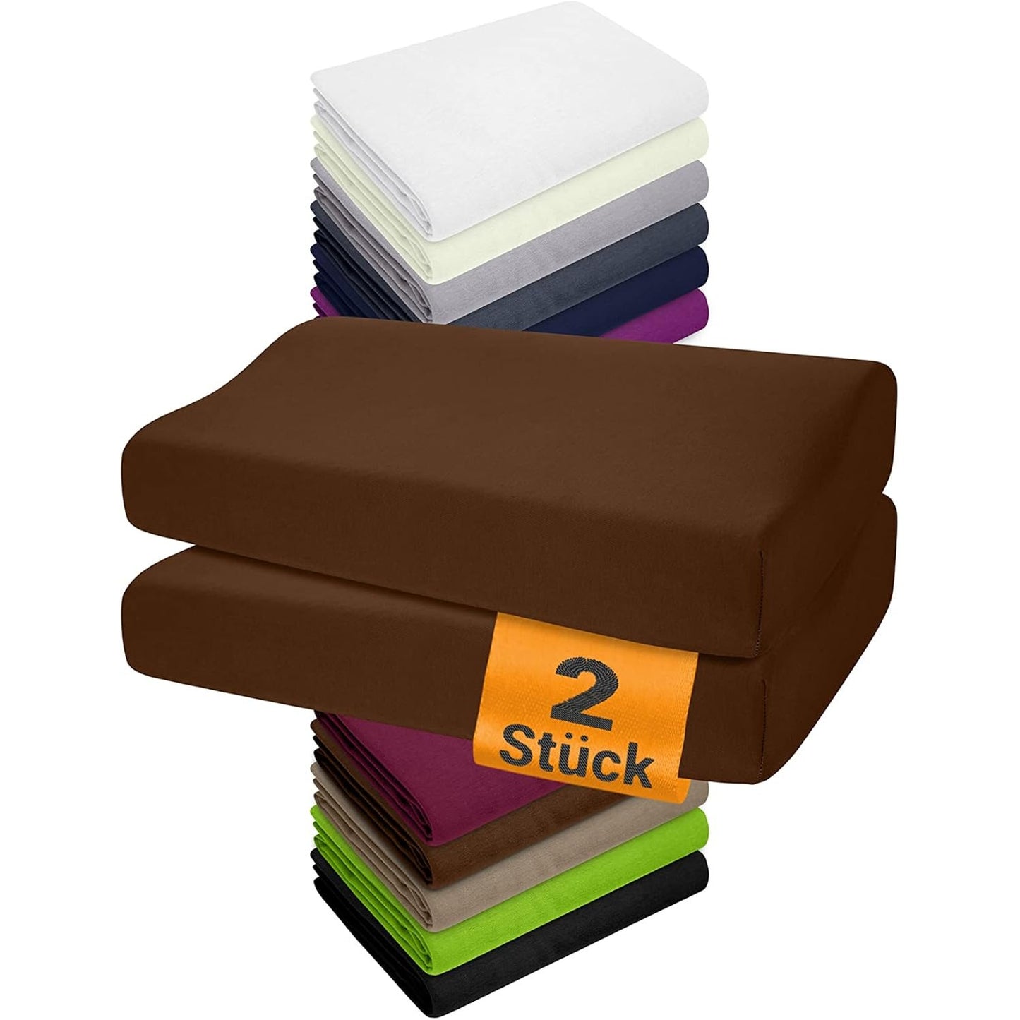 131297 - NPLUSEINS Pako prej 2 Mbulesave Jastëkësh Shëndetësorë, 40x60-80cm, Elastikë, Ngjyrë Çokollate, Modeli 1450.2049