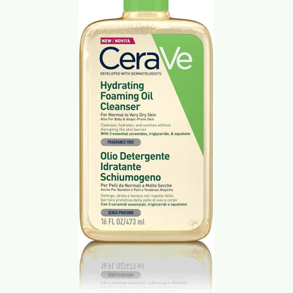 321729 - CERA VE Vaj Pastrues me Shkumë Hidratues 200 ml, Pastron, Rimbush Lipidet, Hidraton, Squalane, Acid Hialuronik, për Lëkurë Normale deri në Shumë të Thatë dhe me Prirje Atopike