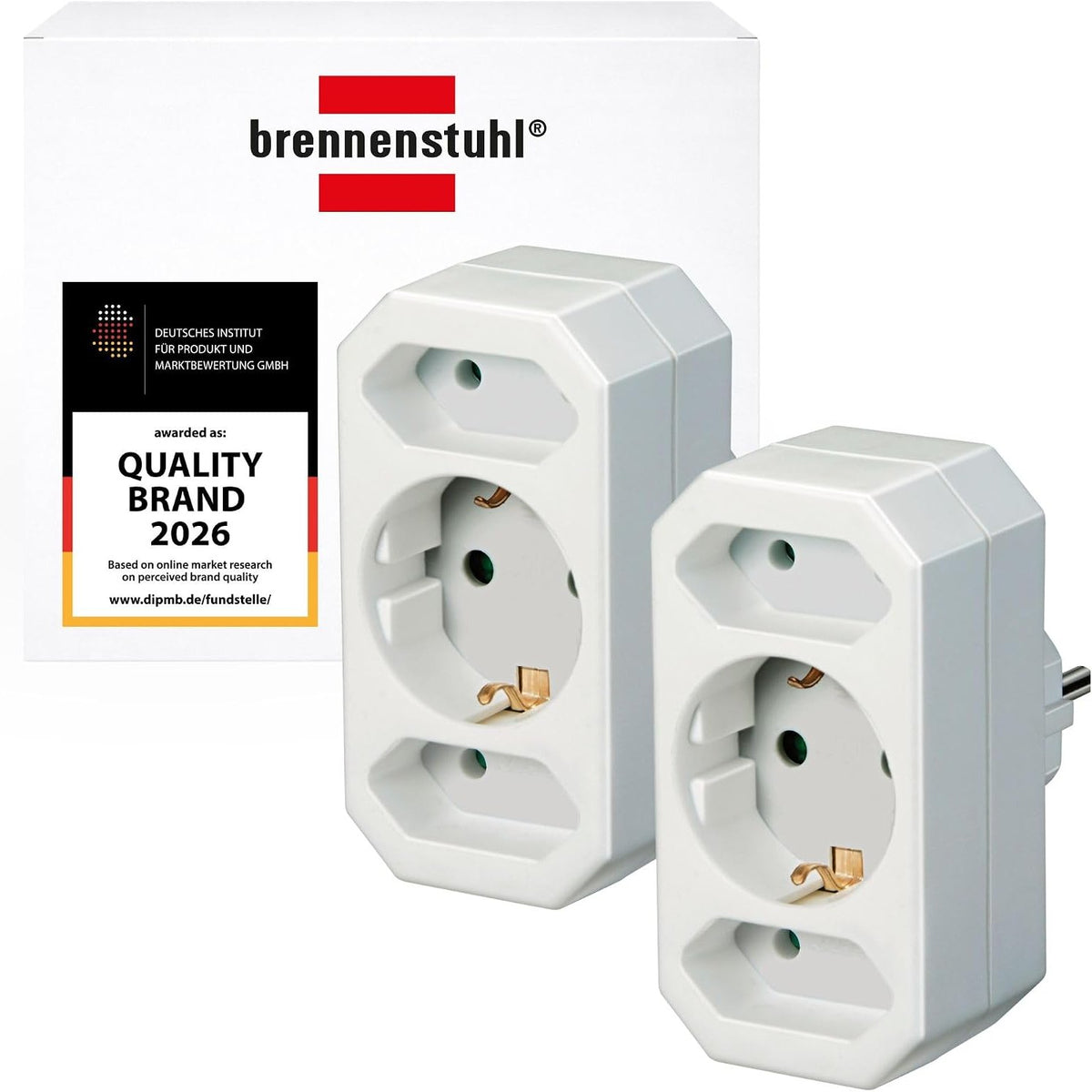 310543 - BRENENSTUHL Adaptues me 2 priza, përshtatës me 3 priza