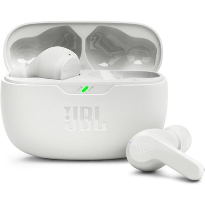 276473 - JBL Wave Beam, Kufje pa Tel në Vesh, Rezistencë ndaj Ujit IP54 dhe IPX2, Thirrje Pa Duar, Jetëgjatësi Baterie 32 Orë, E Bardhë