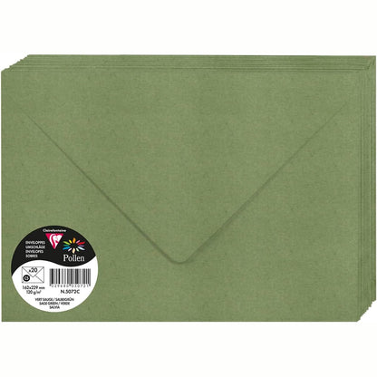 305506 - CLAIREFONTaine Pako me 20 Zarfa të Mëdhenj 5072C, dimensione 16.2x22.9 cm, ngjyrë Jeshile Sherebele
