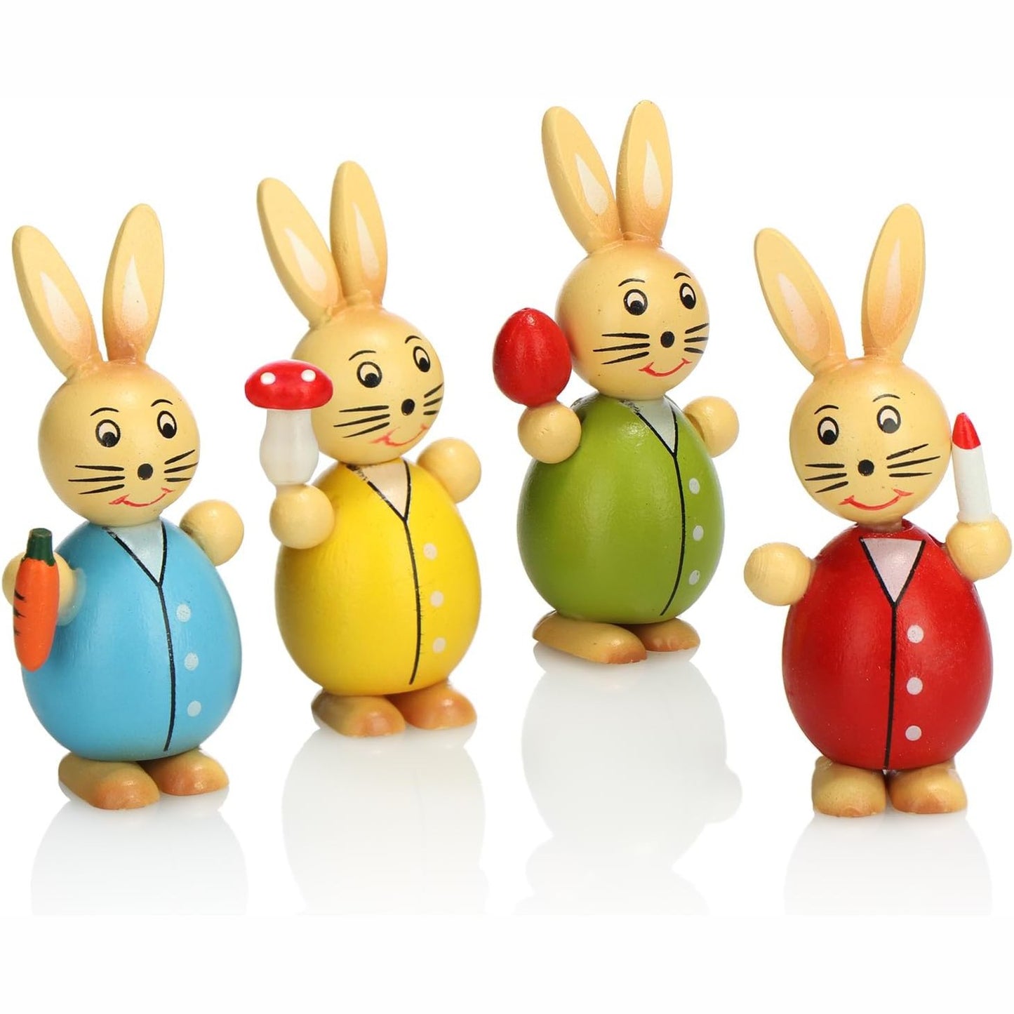 229682 - com-four® - Set 34-pjesësh me figura druri të Pashkëve - deri në 4 cm - dekorime prej druri për Pashkë - figura druri për t'u varur në pemën e Pashkëve