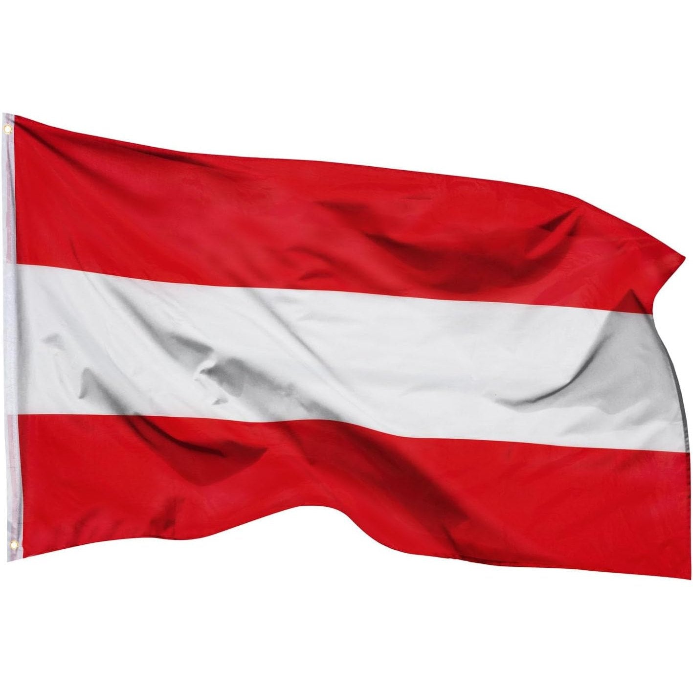 322779 - ARICONA Flamuri i Austrisë 90x150 cm, flamur i papërshkueshëm nga uji me gromme prej bronzi, 100% poliester, shtresë e dyfishtë e fortë