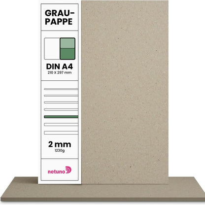 274546 - NETUNO Karton 20x A4 gri 210 x 297 mm 1230g, Karton me trashësi 2 mm për lidhje librash