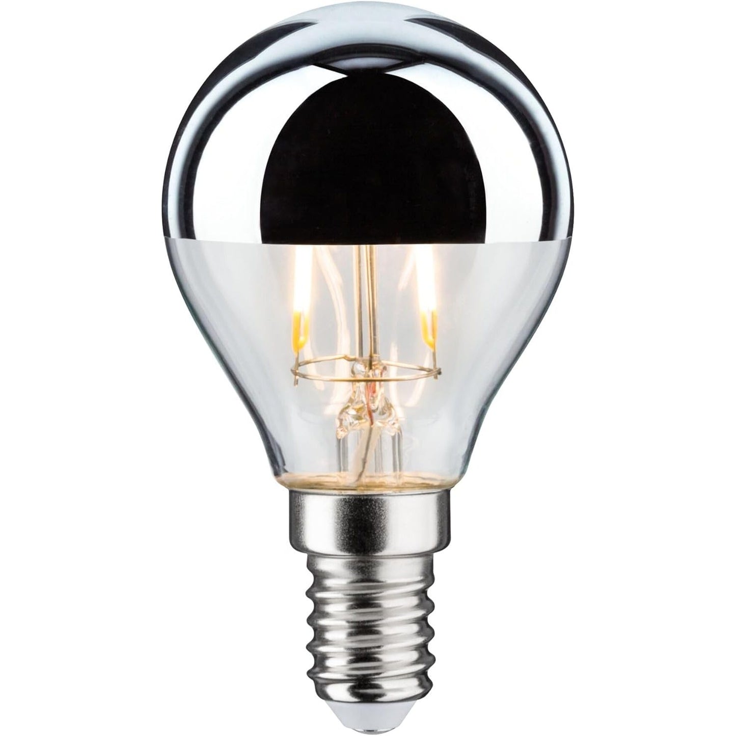 258275 - PAULMANN 28663 Llambë LED me filament, 2.6W, Sipërfaqe me pasqyrë, Argjend, 2700K, E14