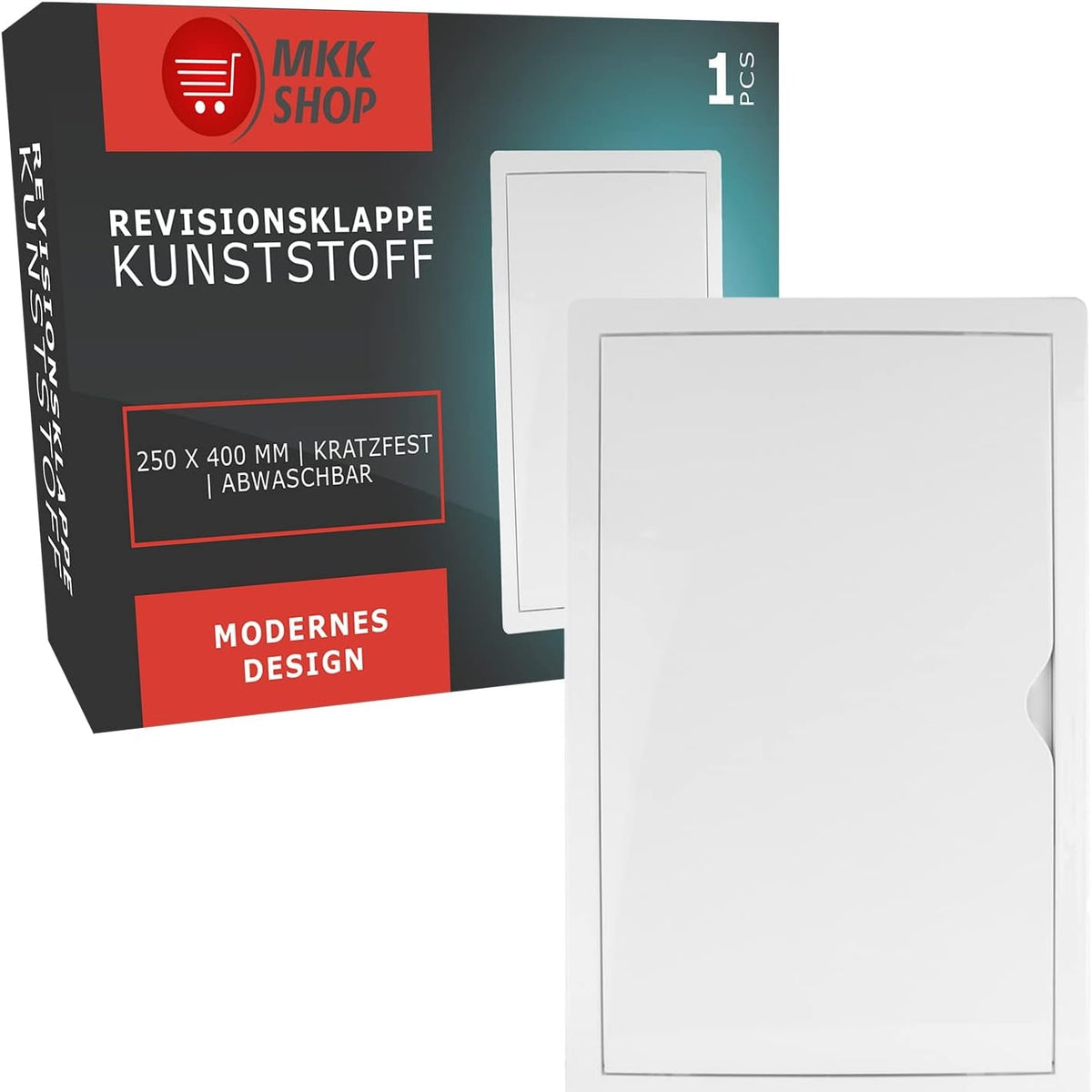 335489 - Paneli i hyrjes 250 x 400 mm, dera e hyrjes 25 x 40 cm, plastike, për drywall, gips, kapak mirëmbajtjeje, i bardhë, i përshtatshëm për dhoma me lagështirë, kapak i montuar në rrafsh