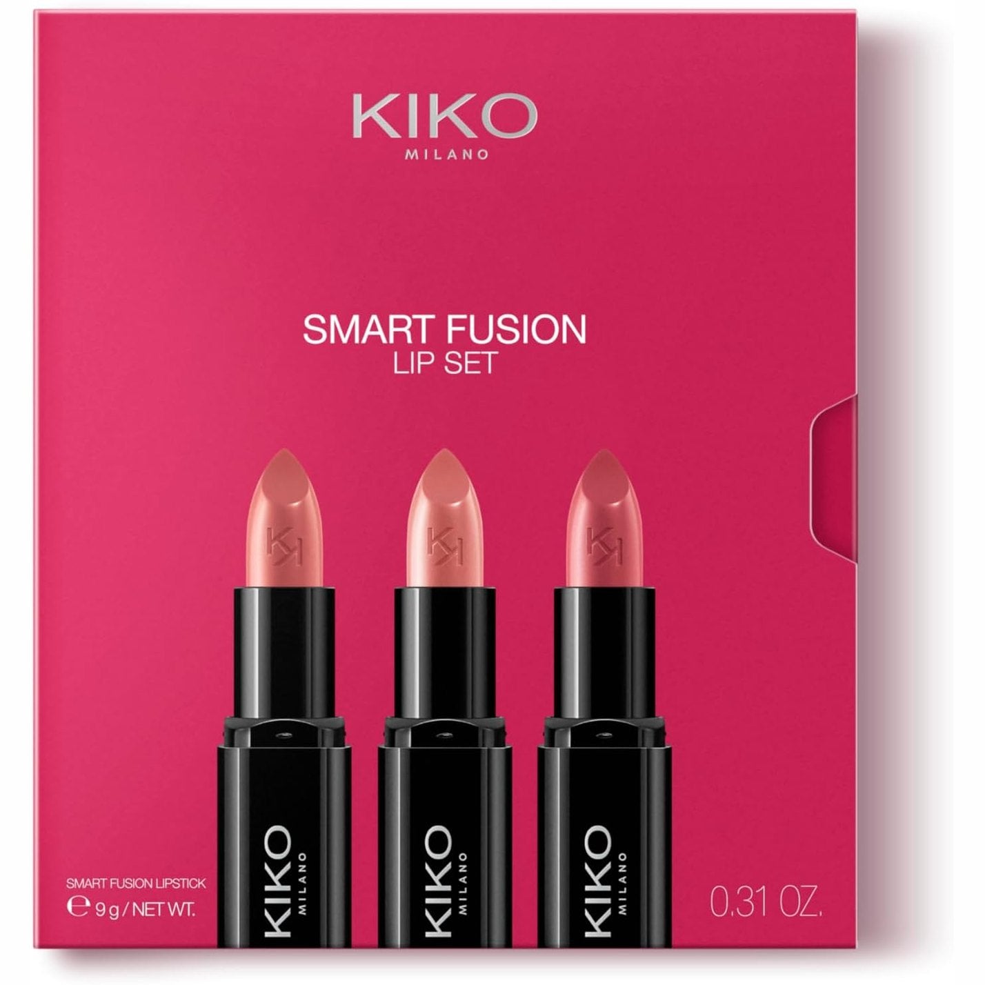 318092 - KIKO MILANO Set Buzësh Smart Fusion 03, 3 Buzëkuq me Përfundim Shndritës
