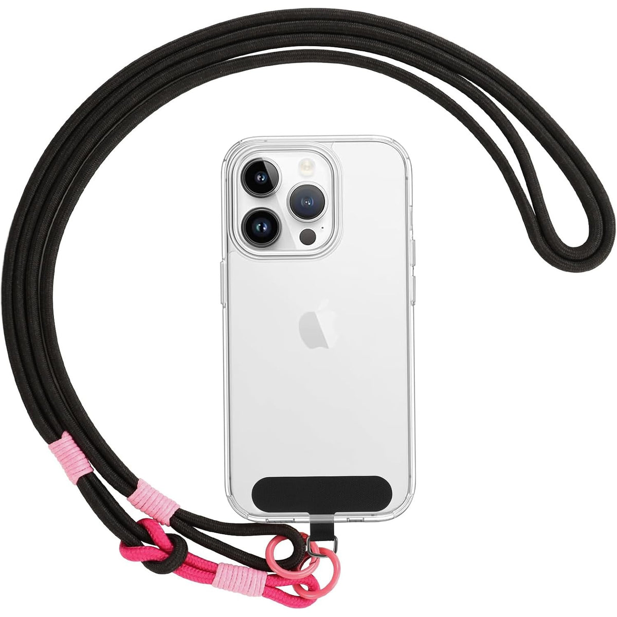 320524 - Coiwxmoi Lidhëse Telefoni Universal, Rrip Qafe me Kordon dhe Zinxhir, e zezë, e përputhshme me të gjithë telefonat