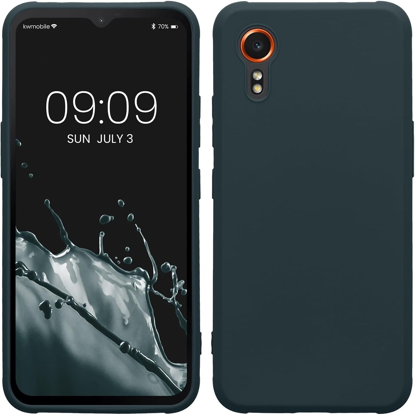 269602 - Mbulesë kwmobile për telefonin Samsung Galaxy Xcover7 - Mbulesë TPU - Karikim pa tel - Ngjyrë e errët argjile