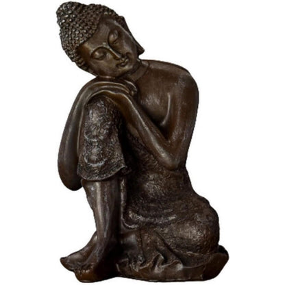 215674 - Statuja e Budës, Pensori Thai - Dekorim Zen dhe Feng Shui - Objekt me Fat - Ide Dhuratë Zen - Dekorim për Zyrë, Dhomë Gjumi, Dhomë Ndenjeje... - Lartësia: 18cm - Ngjyra: Bronz