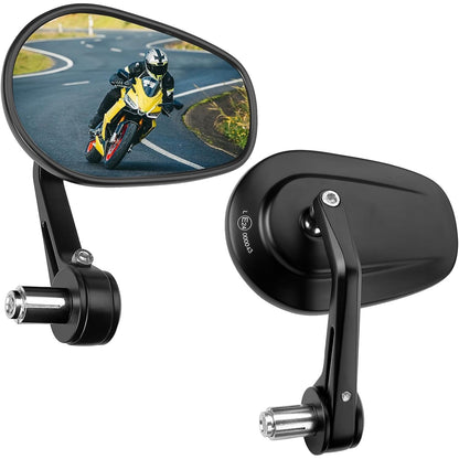 313518 - KEMIMOTO Pasqyra për Motoçikleta, Set me 2 Pasqyra Universale 7/8" 22 mm, Rrotulluese 360° dhe të Palosshme, të Përputhshme me Skuterë dhe ATV