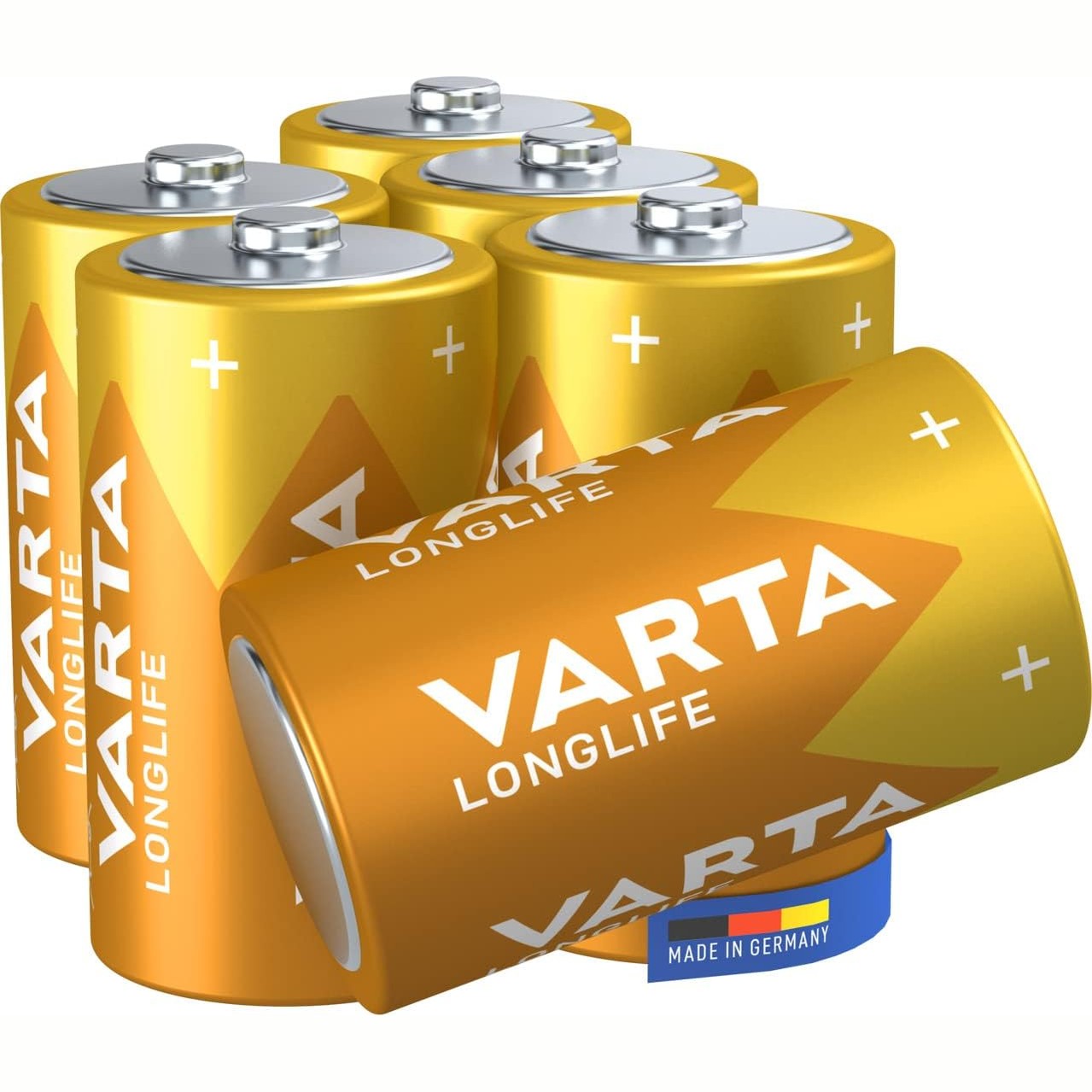 267342 - VARTA Bateri Mono D, Pako me 6, Alkaline, 1.5V, për telekomanda, orë alarmi, radio, orë muri, Prodhuar në Gjermani