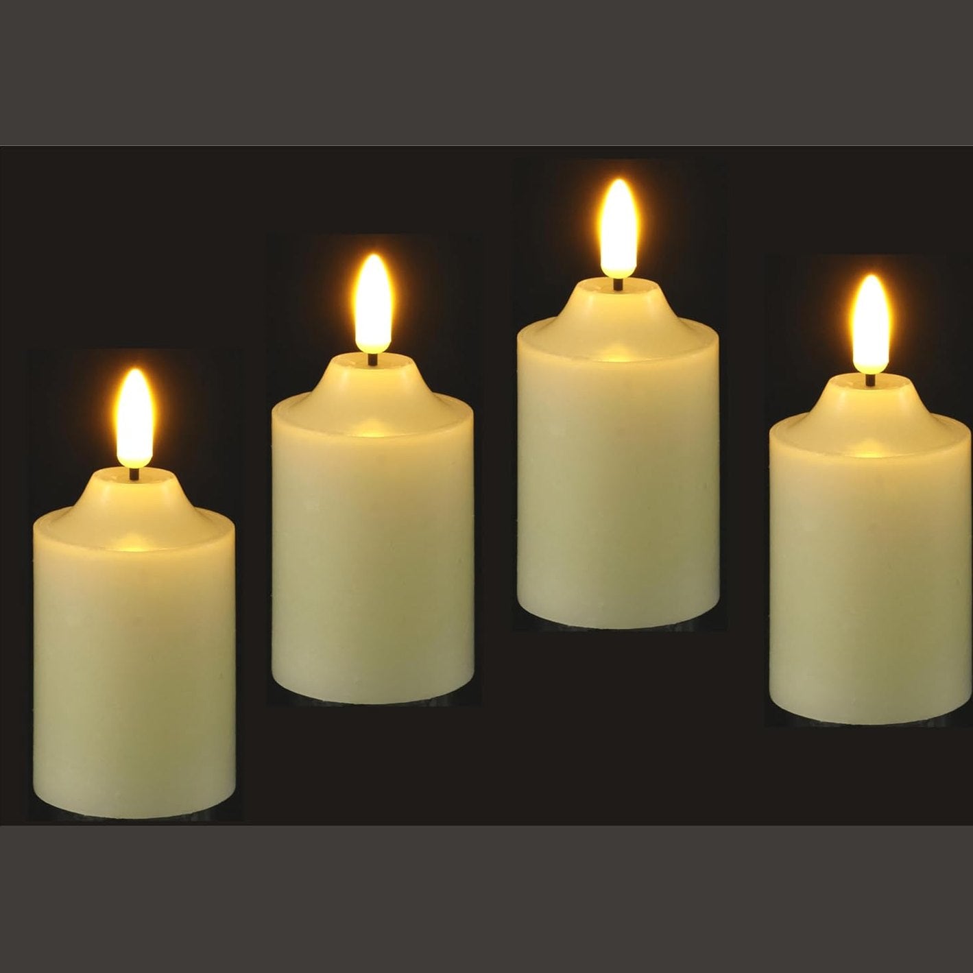 184365 - FLAIR FLOWER Qirinj LED, Set prej 4, Dyllë e Vërtetë, Ndriçim Elektrik, Qirinj Shtyllë Adventi, Ngjyrë Bardhë e Ngrohtë, Romantike, për Ditën e Shën Valentinit, Madhësi 7.5cm