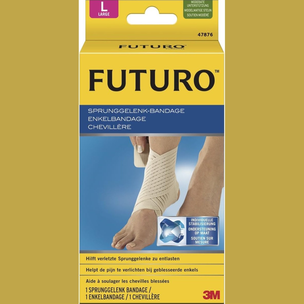 297265 - FUTURO Mbështetëse kyçi, Madhësia L (22.9 - 25.4 cm), mbështetje për kyçet e këmbëve, e frymëmarrshme, për sporte dhe përdorim të përditshëm