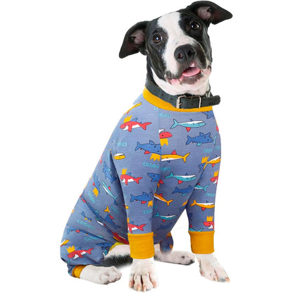 241513 - YEAPEETO Kostum gjumi njëpjesësh për qen, për rikuperim, XL, Dinosaur