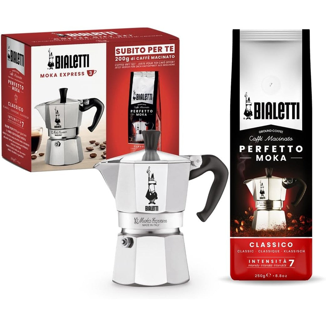 213950 - BIALETTI Makinë për kafe ekspres, 3 gota (130ml), alumini
