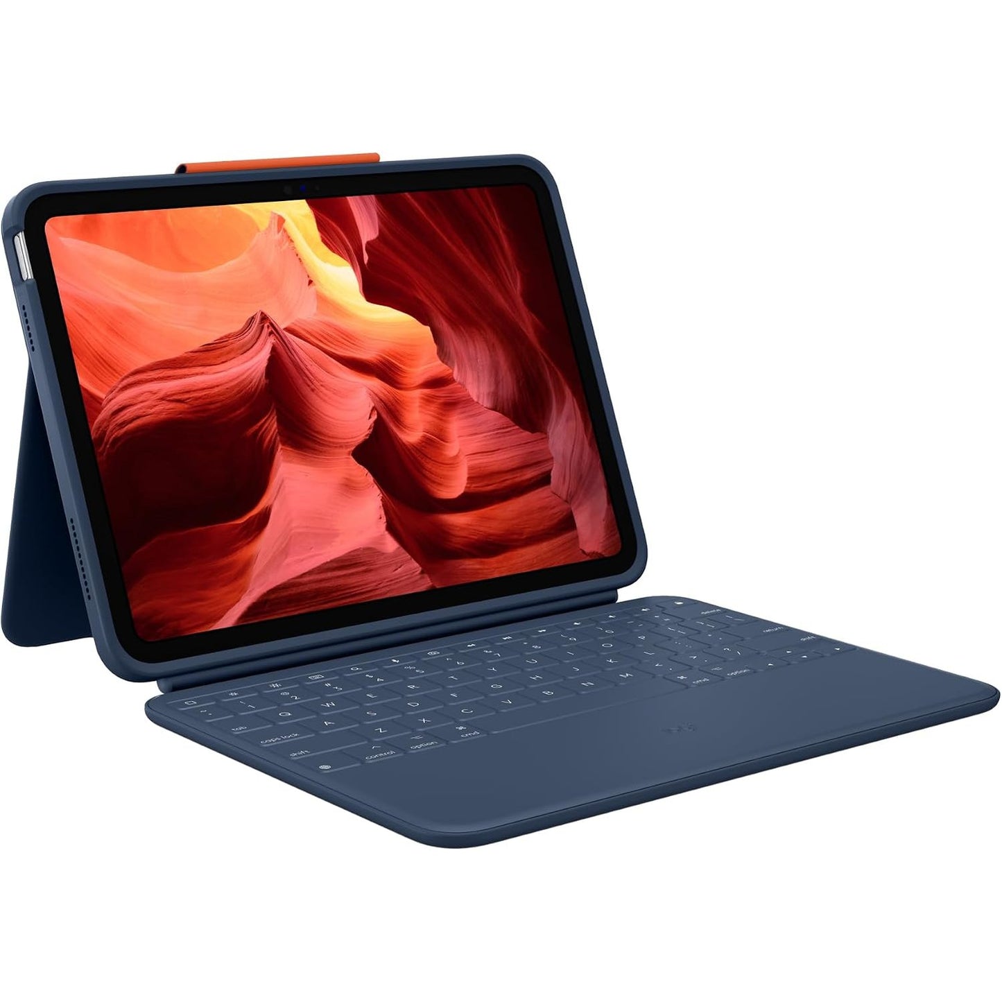 272754 - LOGITECH Rugged Combo 4 për iPad (gjenerata e 10-të dhe A16) – Kuti mbrojtëse me Smart Connector, tastierë e qëndrueshme, rezistente ndaj derdhjeve, QWERTZ - Blu