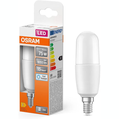 216590 - OSRAM LED Star Classic STICK, llambë LED mat E14, e bardhë dite (6500K), 1050 lumen, zëvendësim për 75W, pako me 1