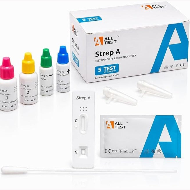 298671 - ALLTEST 4 Teste të Shpejta A dhe B për Streptokokun - Pako me 5 Teste - Test në Shtëpi - Rezultatet brenda 10 Minutave