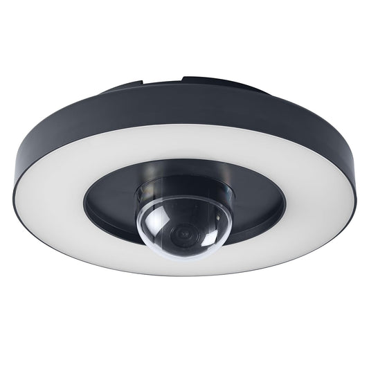 255043 - OSRAM SMART+ Ndriçues muri dhe tavani, llambë LED 3000K, strehim polikarbonat gri të errët, altoparlant i integruar, teknologji WiFi