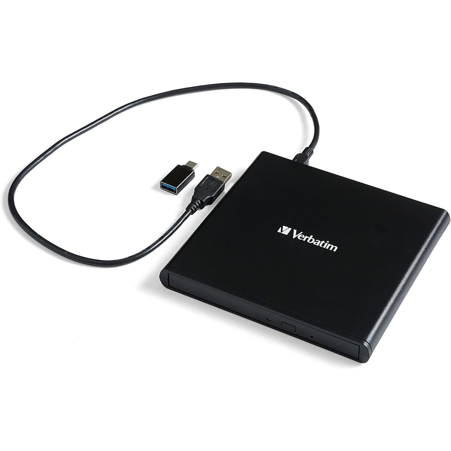 266555 - VERBATIM Shkrues i Jashtëm Slimline CD/DVD, USB 2.0, disk portativ, softuer Nero Burn & Archive i përfshirë, djegës DVD i jashtëm, disk CD i jashtëm, dizajn kompakt, i zi