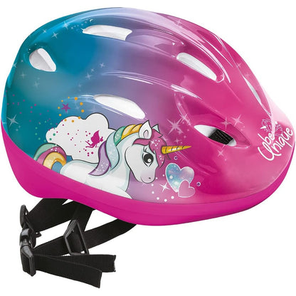 293607 - MONDO Helmetë biçiklete me dizajn njëbrirëshi për lodra për fëmijë, M EU, rozë/blu