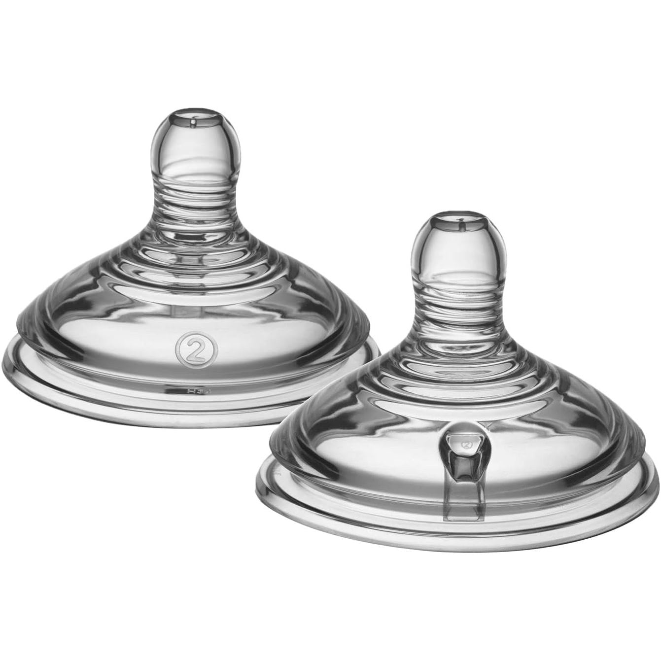 321770 - TOMMEE TIPPEE - Thitha shishesh natyrale me rrjedhje mesatare, 3+ muaj, pako me 2, si të gjirit, valvul antikolik, silikon i butë