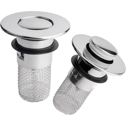 216684 - 2 copë tapa zëvendësuese universale për lavamanin e banjës - Çelik inox - 30 mm-40 mm