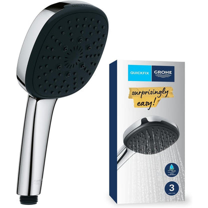 313359 - GROHE Vitalio Comfort 110, Kokë Dushi Kub 11cm, 3 modele spërkatjeje (Shi/Stimulues/Masazh), Kursim Uji, Sistem kundër gëlqeres, Krom, 26092001