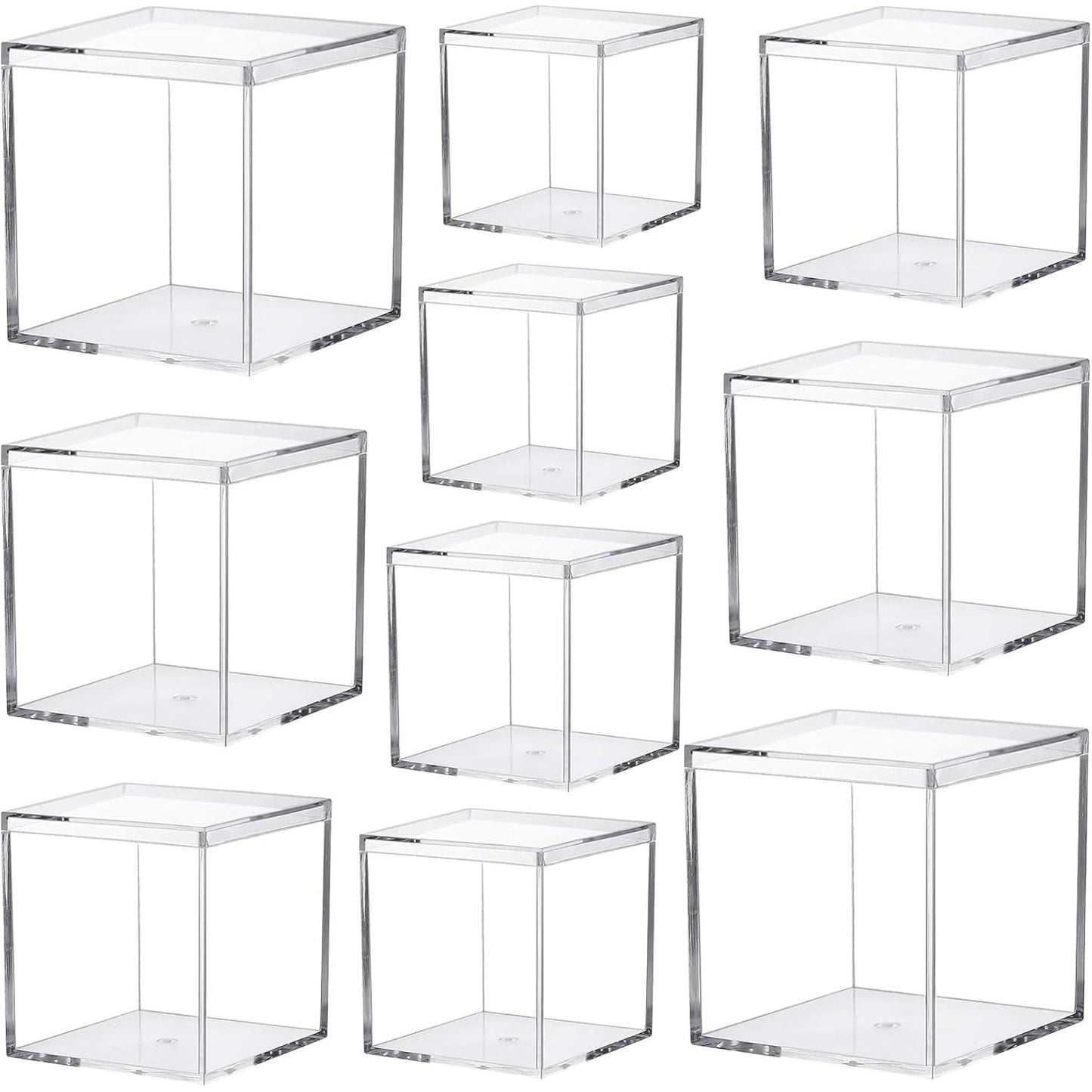 241501 - Keboyoe Kuti Ruajtjeje Akrilike me 6 Pjesë dhe Kapakë, 13x10x2.6cm, Kuti të Vogla Akrilike Transparente