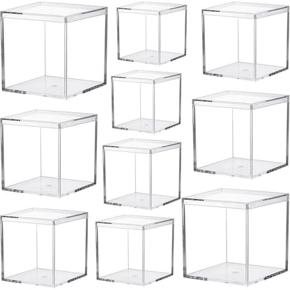 241501 - Keboyoe Kuti Ruajtjeje Akrilike me 6 Pjesë dhe Kapakë, 13x10x2.6cm, Kuti të Vogla Akrilike Transparente