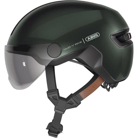 292102 - ABUS Helmetë HUD-Y ACE City - 0.5 kg, me vizore dhe dritë LED magnetike të rikarikueshme, për burra dhe gra
