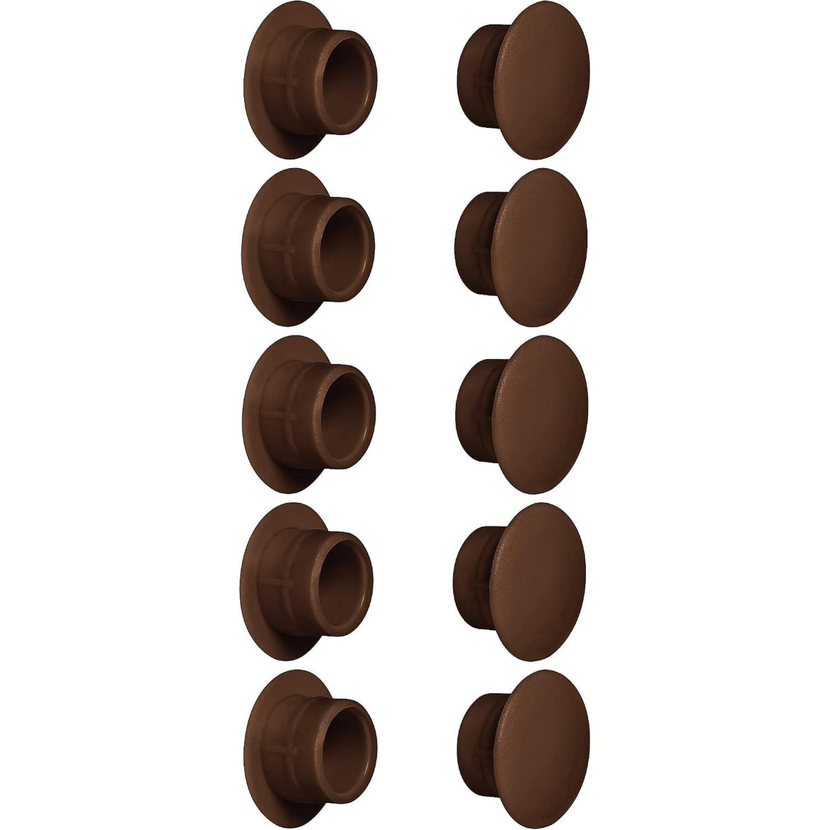 335598 - CYCLINGCOLORS 10x Kapakë Mbulues plastikë për vrima të Perdeves - 15 mm - kafe e errët RAL8014