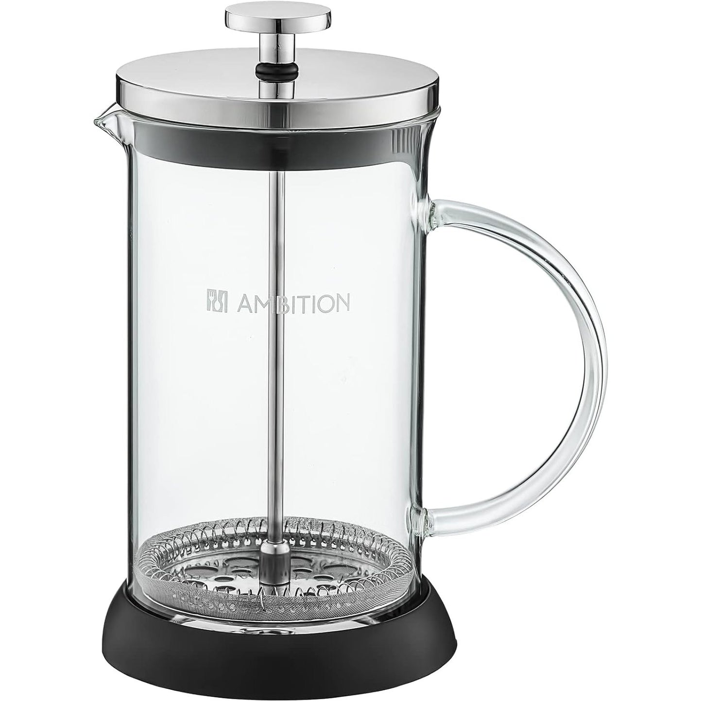 197926 - AMBITION Rafaella French Press, Kapacitet 600ml, Qelq Borosilikat me Dorezë Qelqi, Sitë e rrjetës së hollë, Materiali Inox