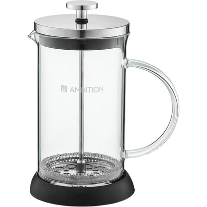 197926 - AMBITION Rafaella French Press, Kapacitet 600ml, Qelq Borosilikat me Dorezë Qelqi, Sitë e rrjetës së hollë, Materiali Inox