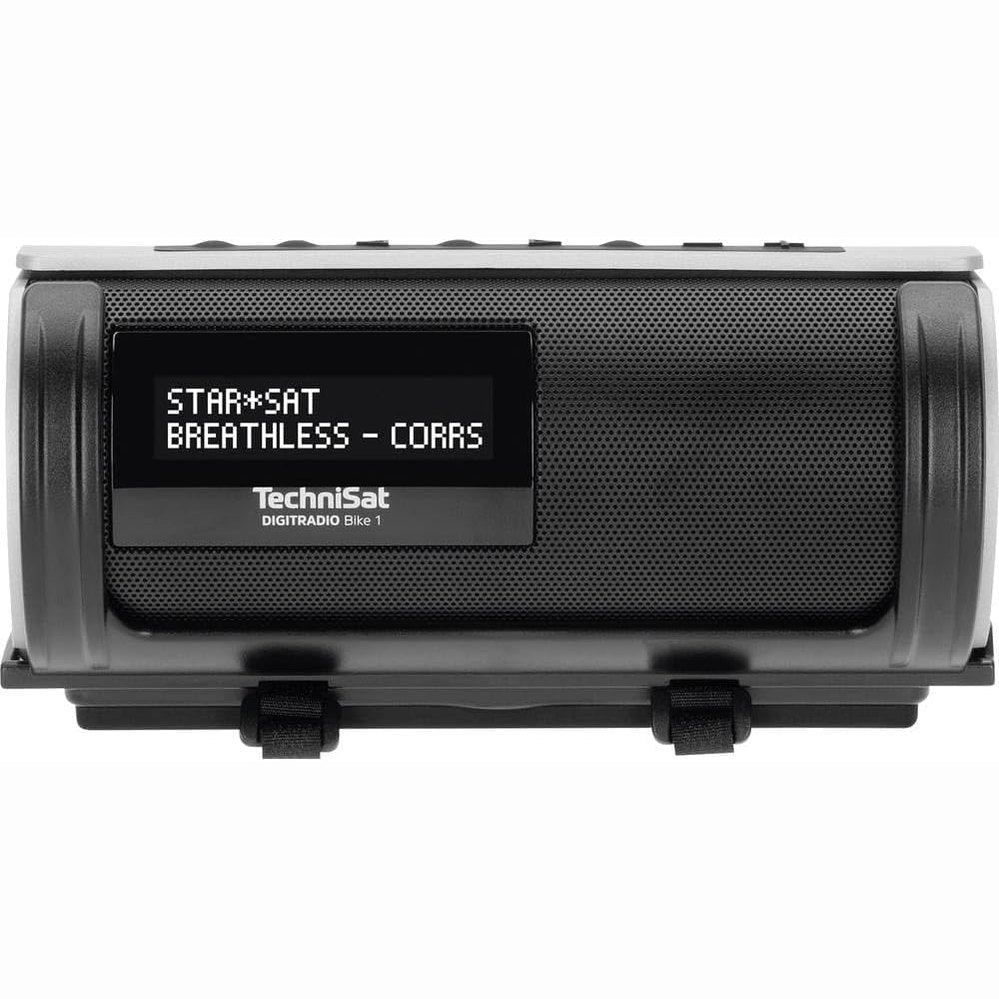 299296 - TECHNISAT DIGITRADIO Bike 1 Radio biçiklete DAB+, IP65, ekran OLED, Bluetooth, montim universal, bateri, 2 vat, e zezë/argjendtë