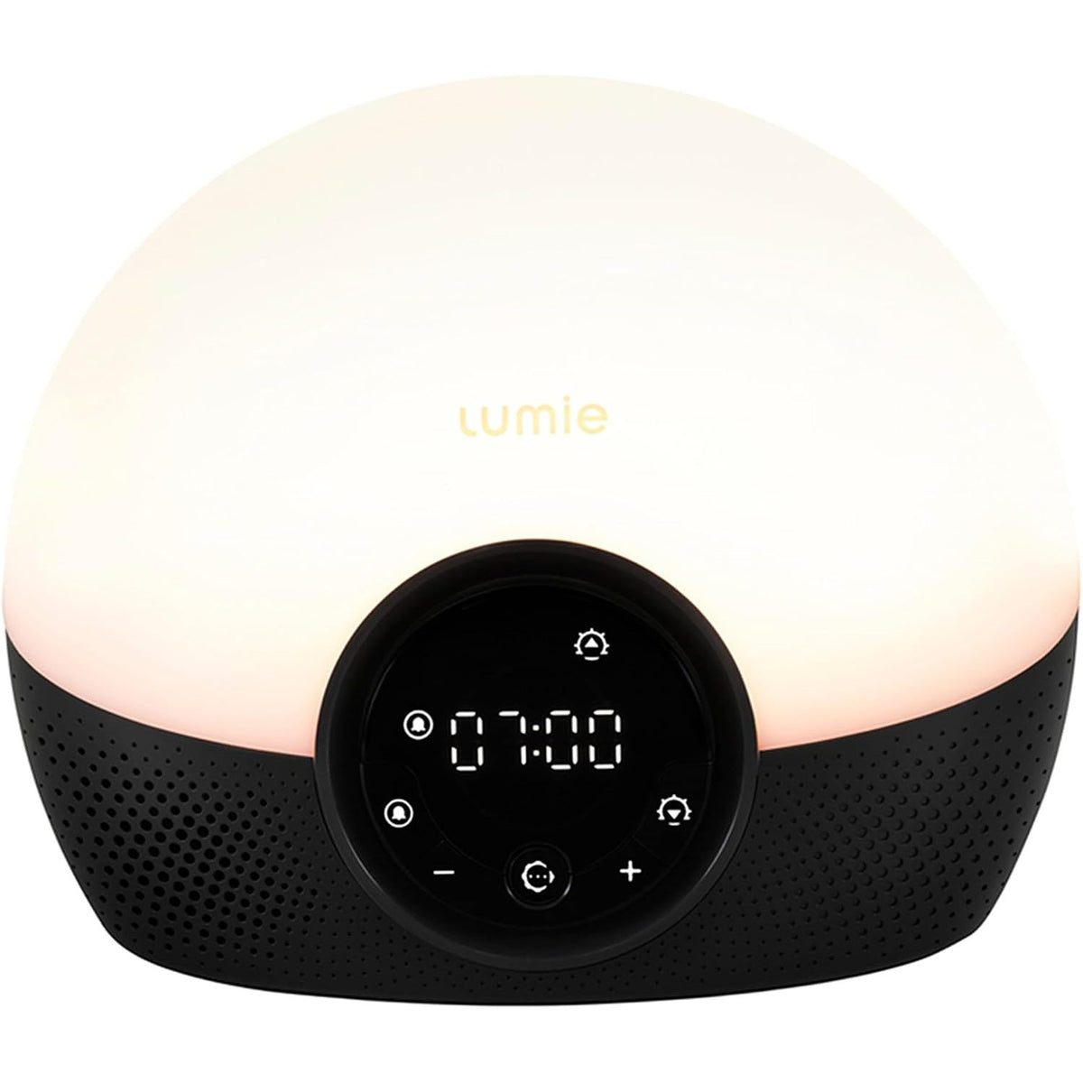 302713 - LUMIE Orë alarmi Bodyclock Glow 150 me dritë, simulim gradual të lindjes dhe perëndimit të diellit, 10 tinguj, nudo, e zezë