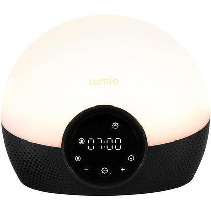 302713 - LUMIE Orë alarmi Bodyclock Glow 150 me dritë, simulim gradual të lindjes dhe perëndimit të diellit, 10 tinguj, nudo, e zezë