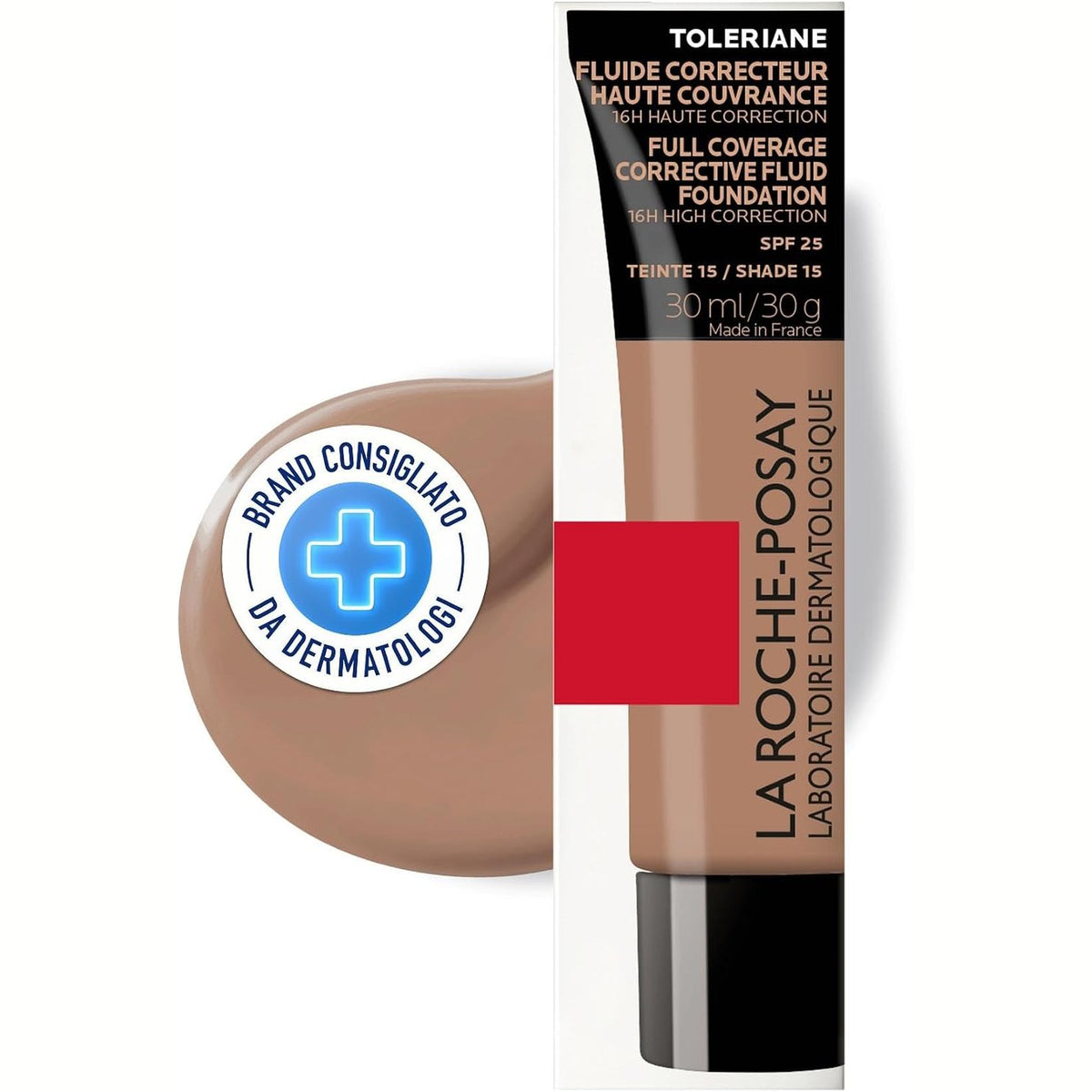 298202 - LA ROCHE-POSAY Lëng korrigjues për grim Toleriane me SPF 25, 30 ml, Ngjyra: E artë, Nr. 15